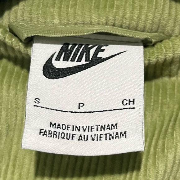 NIKE-NEW Olive Green Corduroy Ribbed Full Zip Jacket Size S - Picture 5 of 5